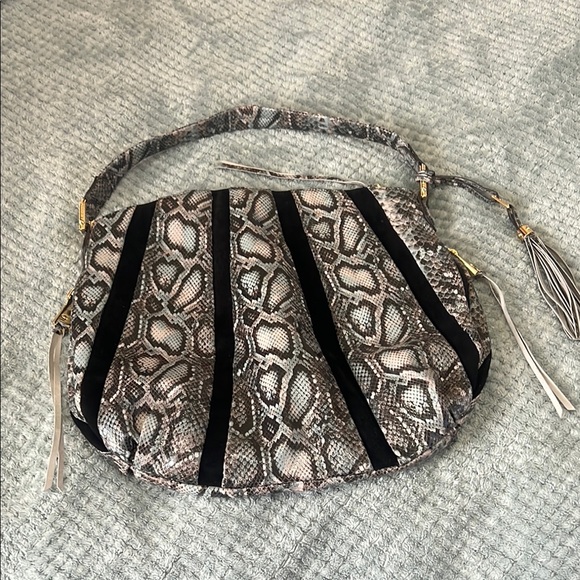 Aimee Kestenberg Leather Suede Hobo Bag Tuscany Soft Grey...